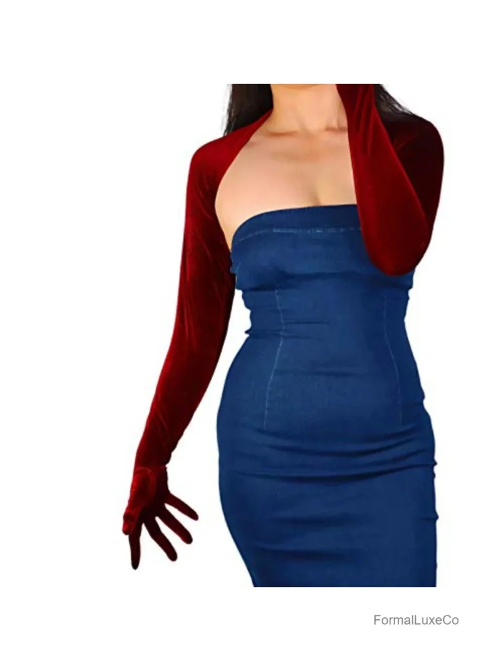 Velvet Bolero Gloves Touchscreen Crop Shrug Jacket UV Sun Protection
